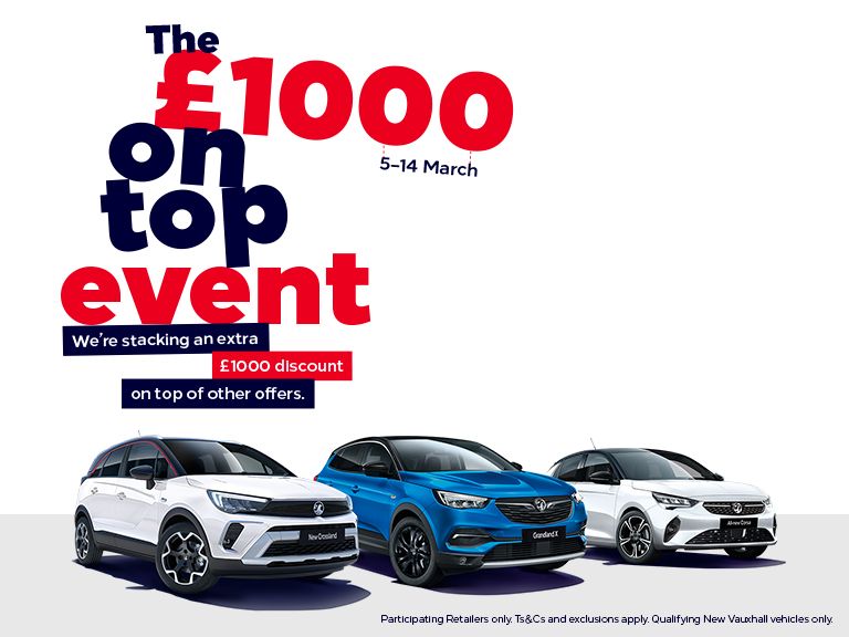 Get £1,000 extra discount on a new Vauxhall at Wilsons of Rathkenny